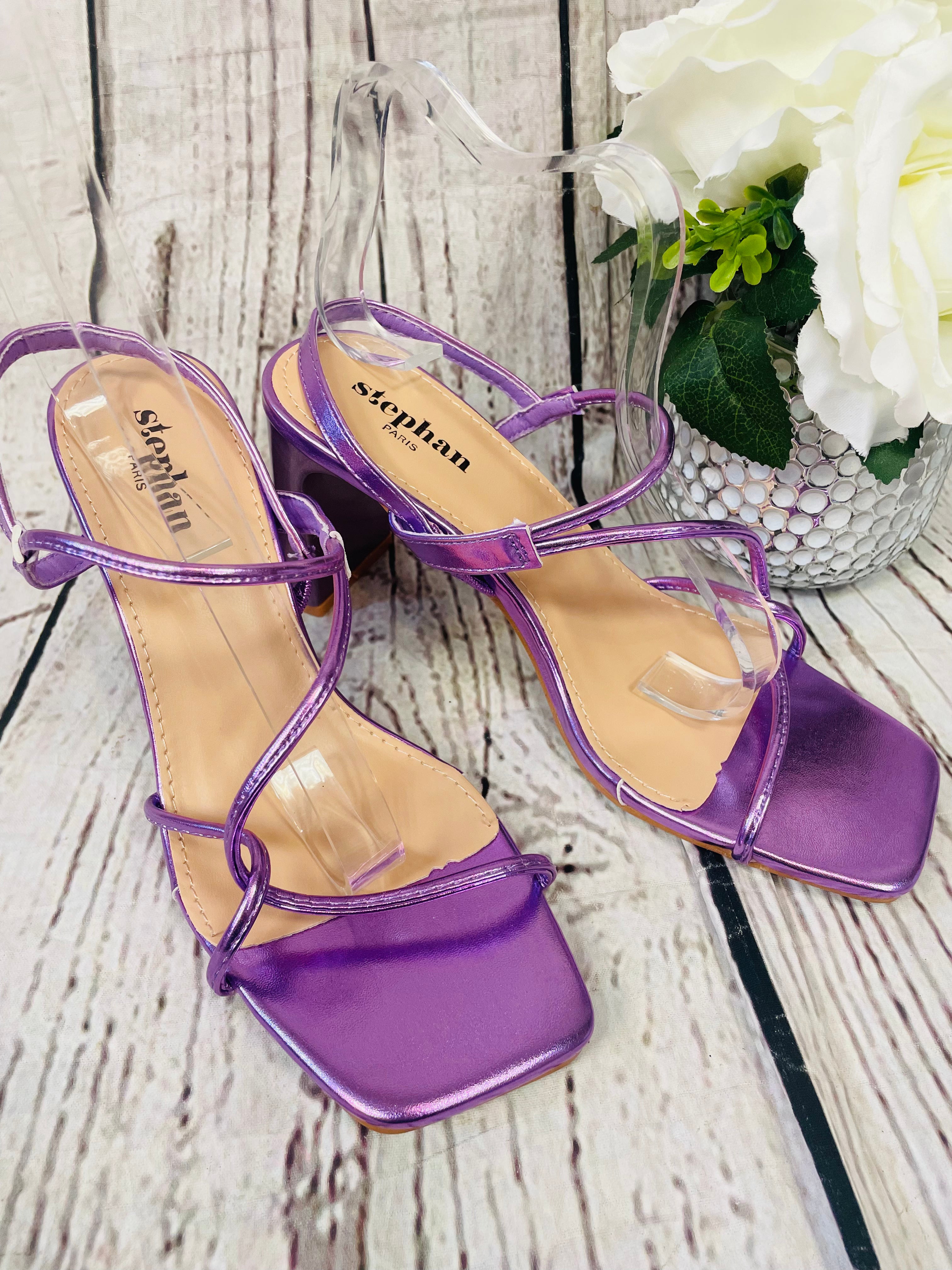 LILAC STRAPPY HEEL SANDALS P1300