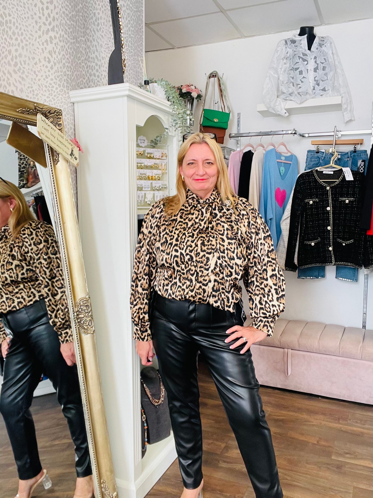 The LUISA animal print pussy bow blouse - 2 colours