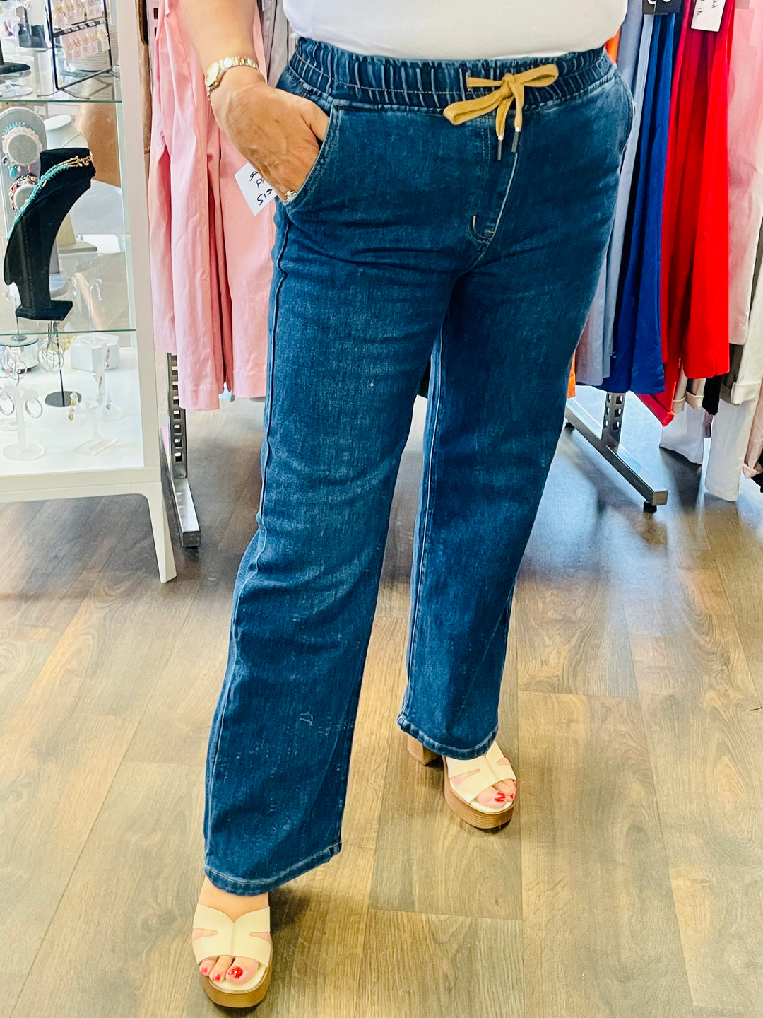 The PENELOPE wide leg joggy jeans - size 10 only