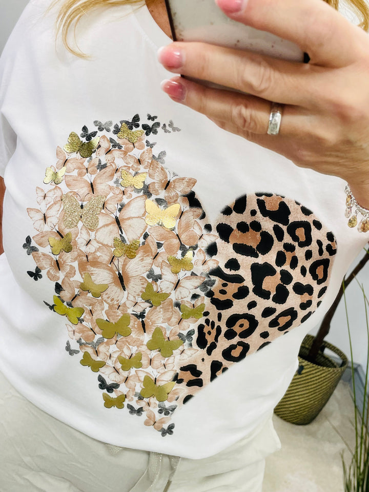 The LOLA white t shirt (3 colour heart)