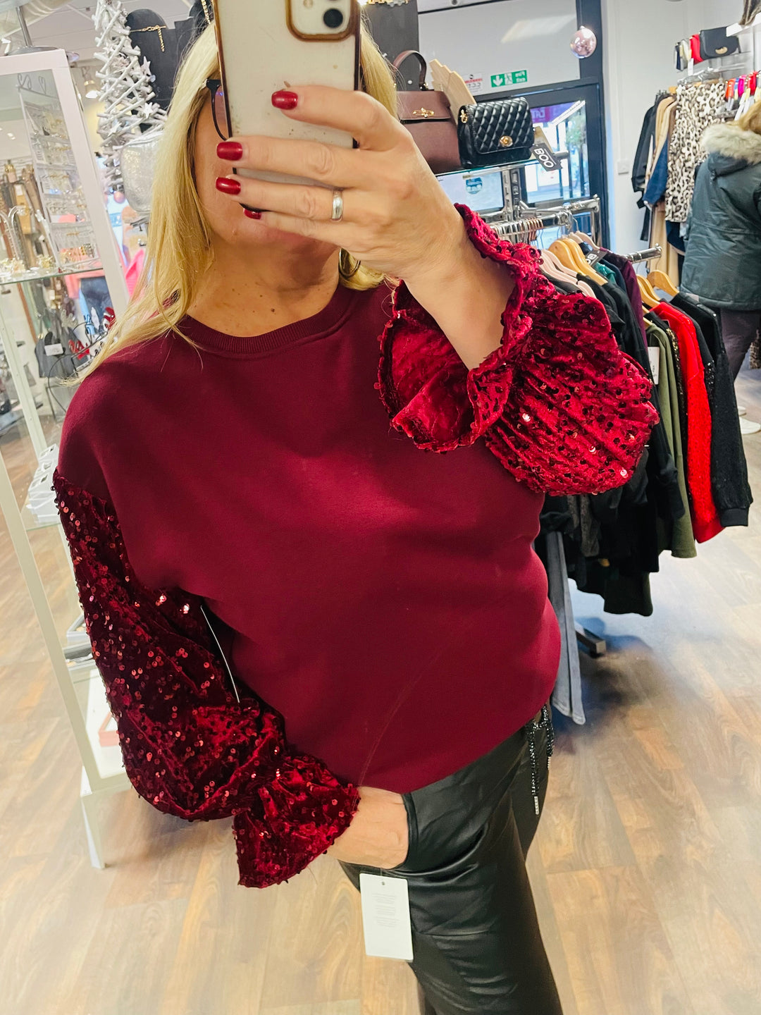 The LUBA sequin sleeve sweatshirt - 2 colours