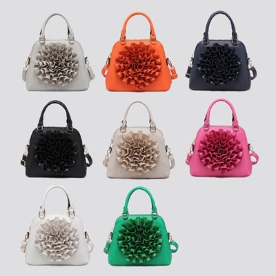 The FLORA ruffle flower bag - 8 colours