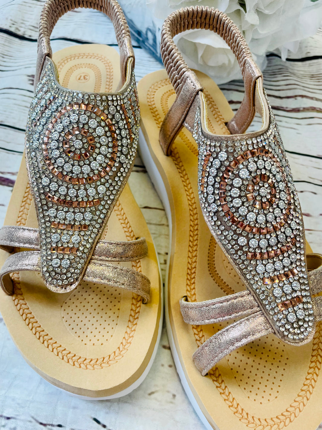 DIAMANTÉ SPARKLY SANDALS ( QT333 ) - 3 colours