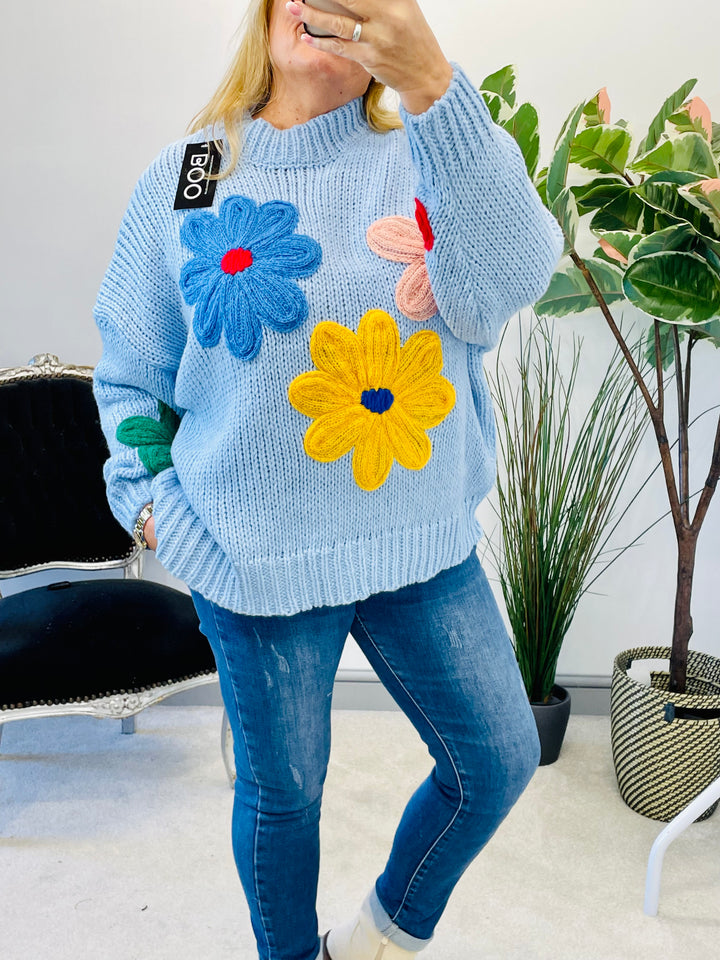 The SYLVIA blue flower jumper