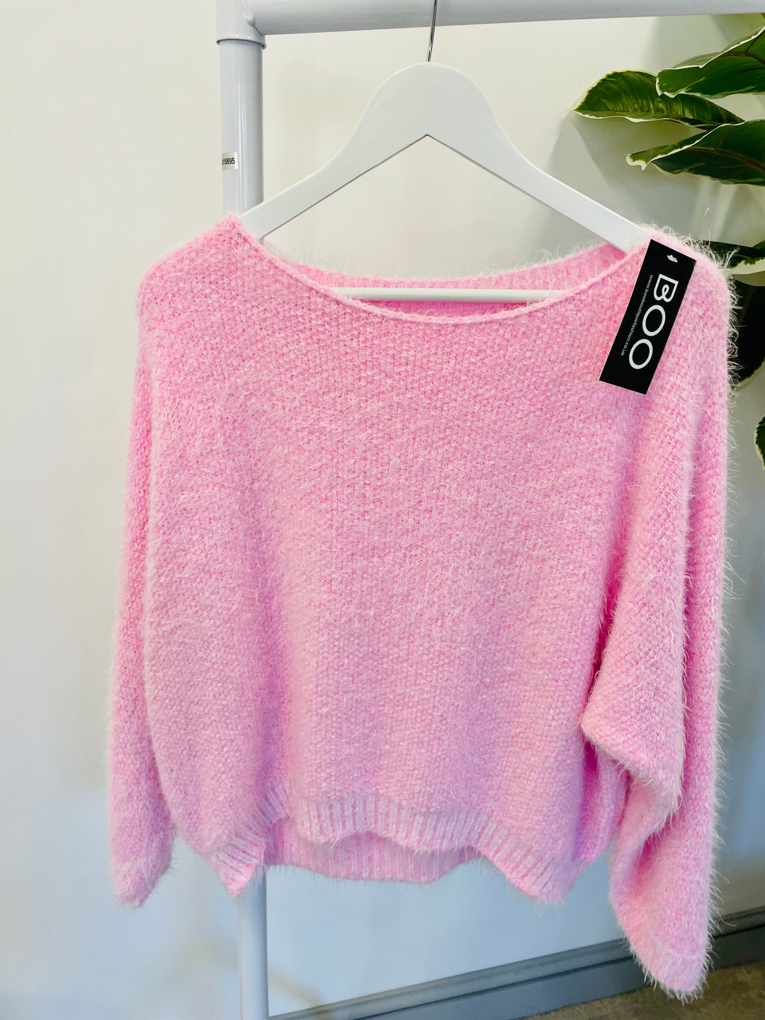 LADIES WOMENS CANDY PINK SOFT FLUFFY COSY JUMPER SWEATER