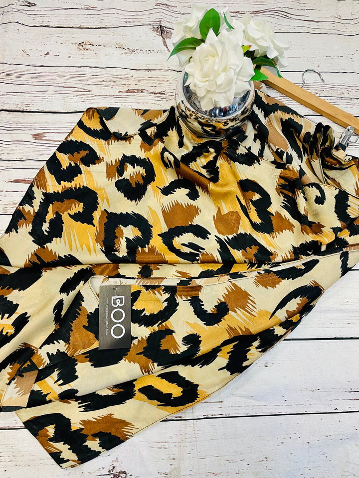 The SARA silky animal print scarf