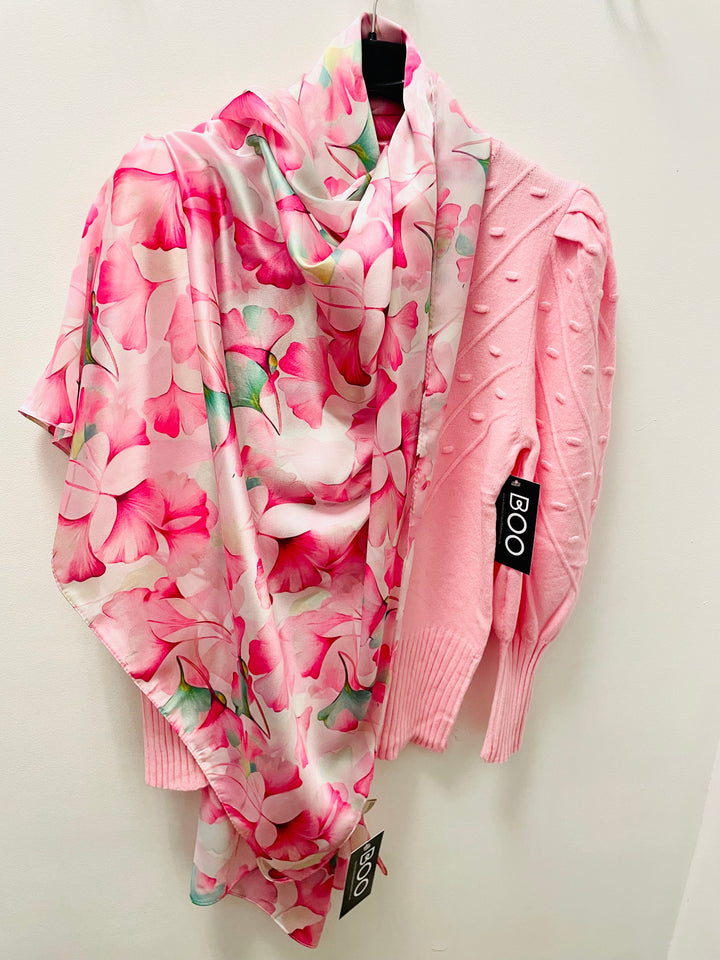 The MELINDA pink satin scarf