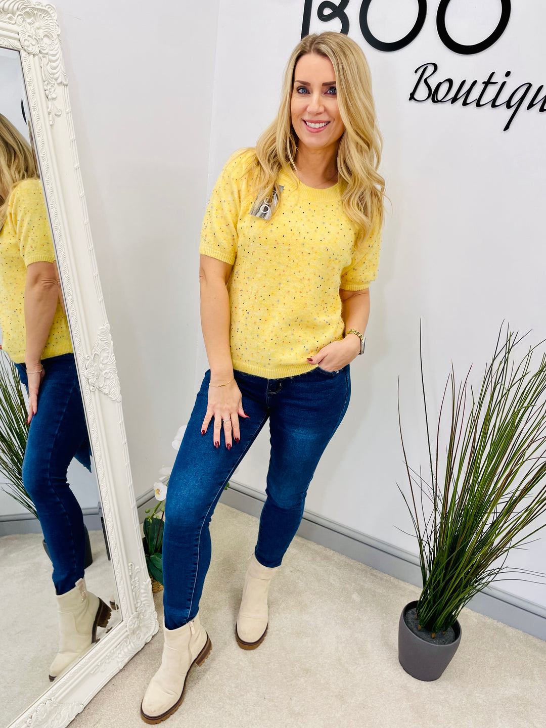 The JESSIE sparkly jumper - yellow and blue