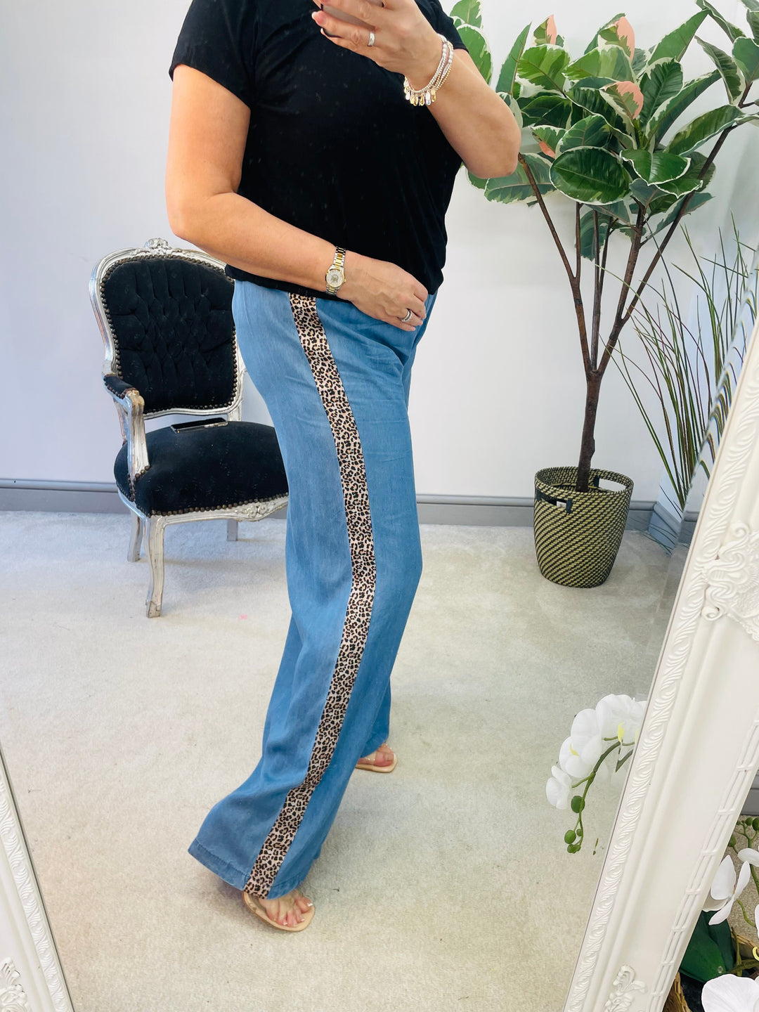 The JASMINE chambray wide leg trousers