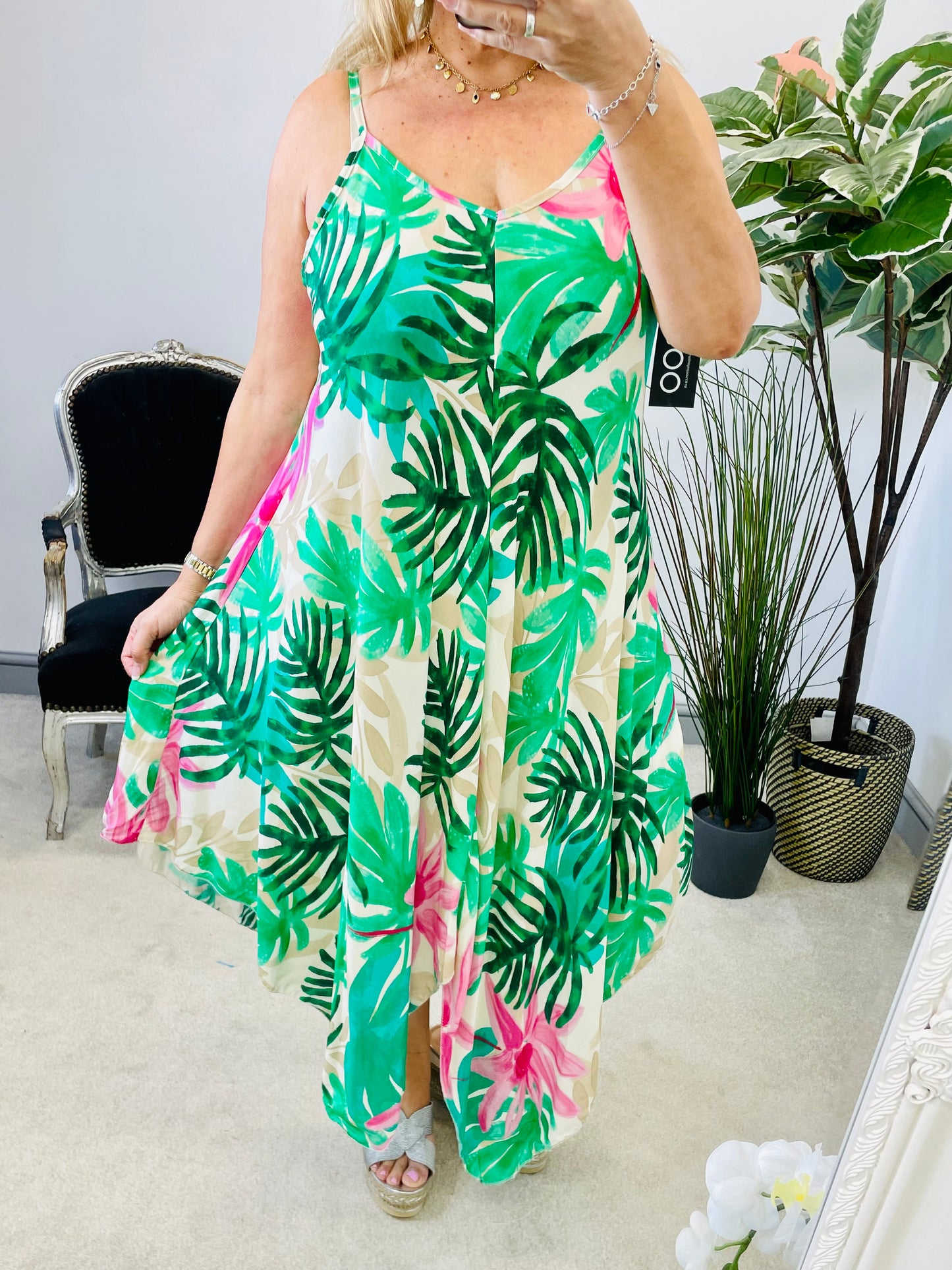 The TRACY tropical print hankerchief dress - 4 colours