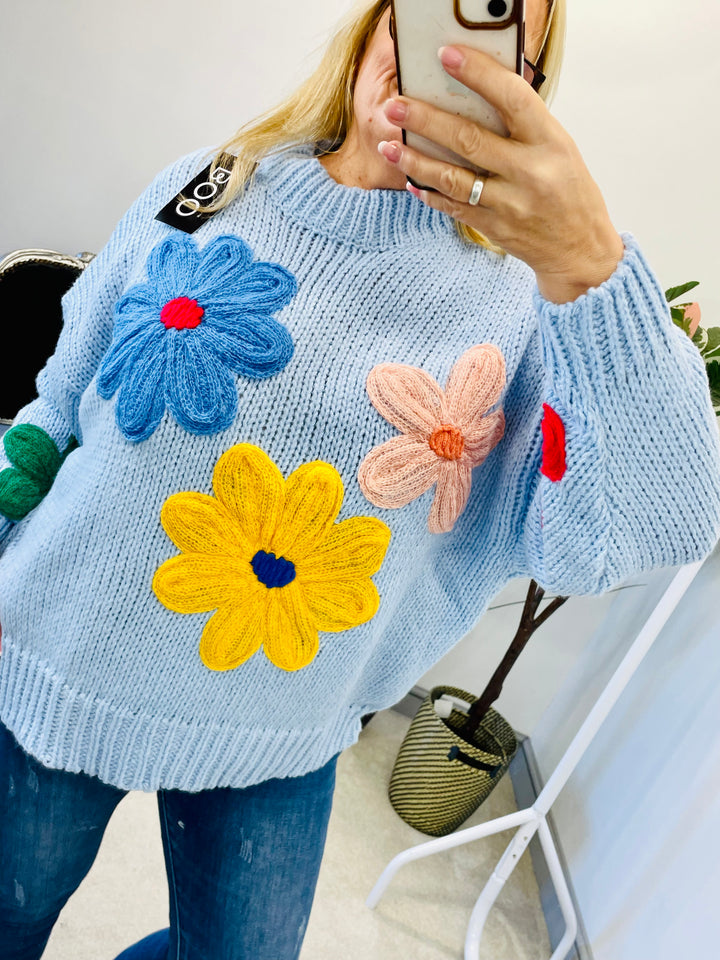 The SYLVIA blue flower jumper