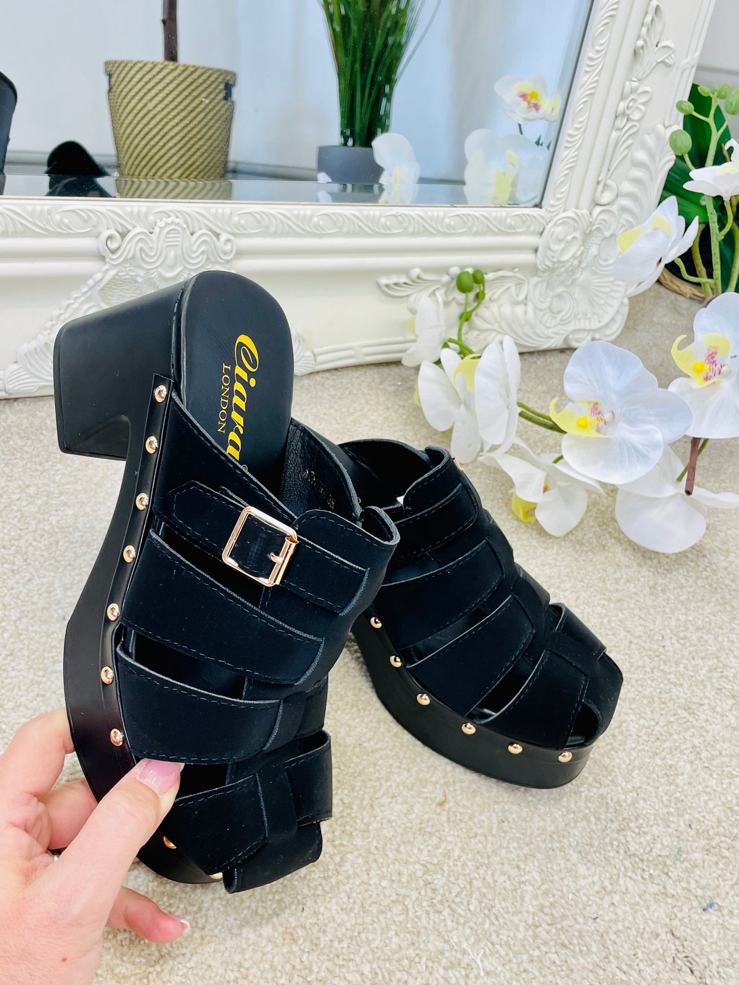 The ATHENA chunky mule sandals - 2 colours