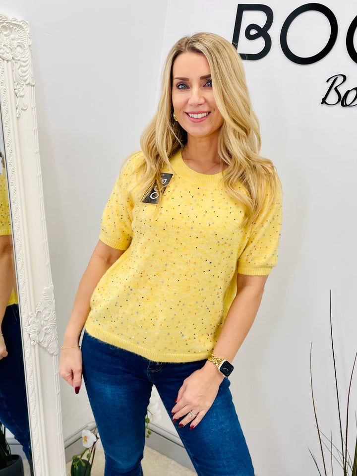 The JESSIE sparkly jumper - yellow and blue