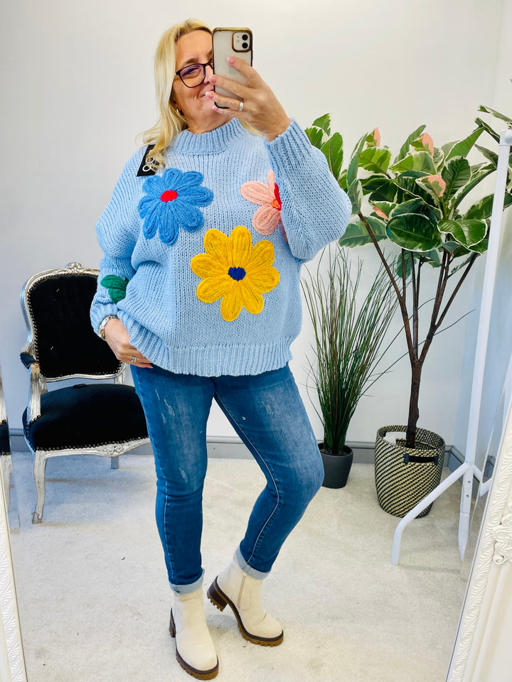 The SYLVIA blue flower jumper