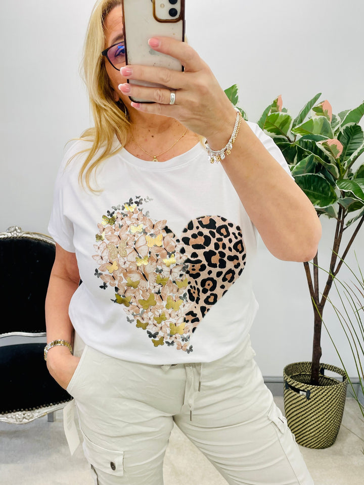 The LOLA white t shirt (3 colour heart)