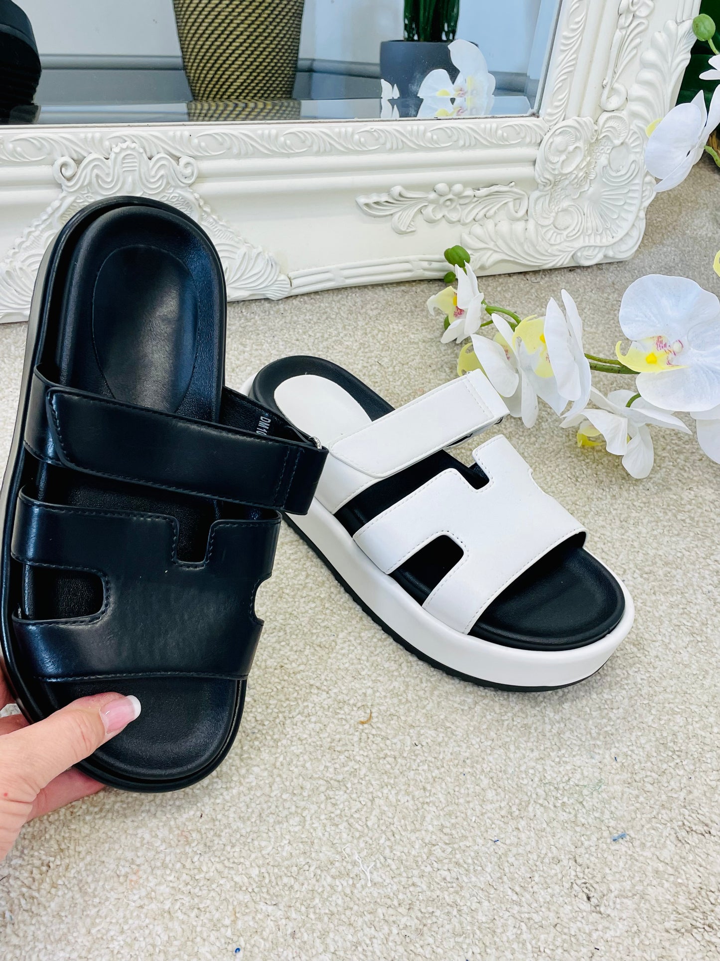 CHUNKY INSPIRED SANDALS ( DM109 ) - white 7 and 8