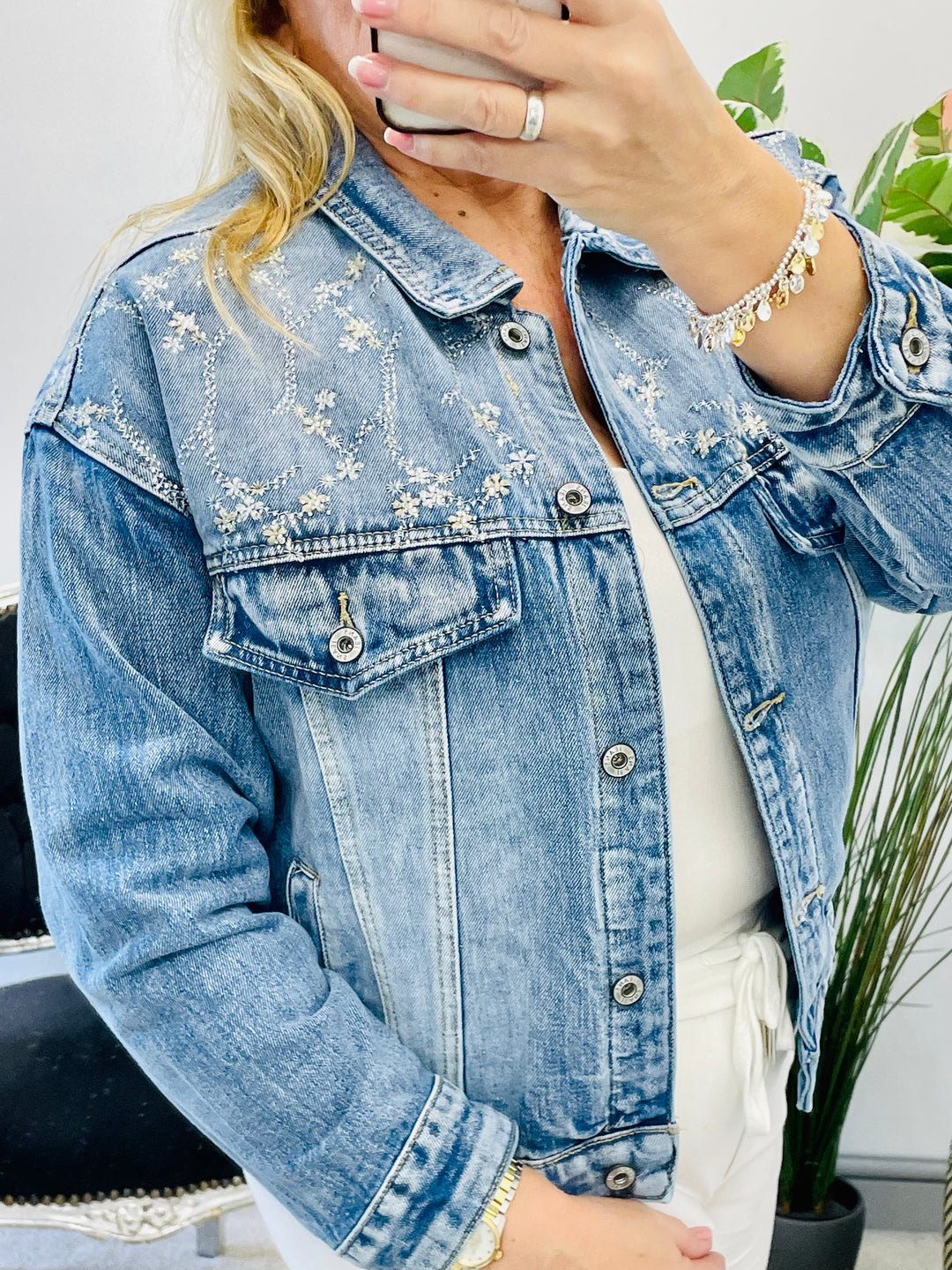 The BONNIE embroidered denim jacket