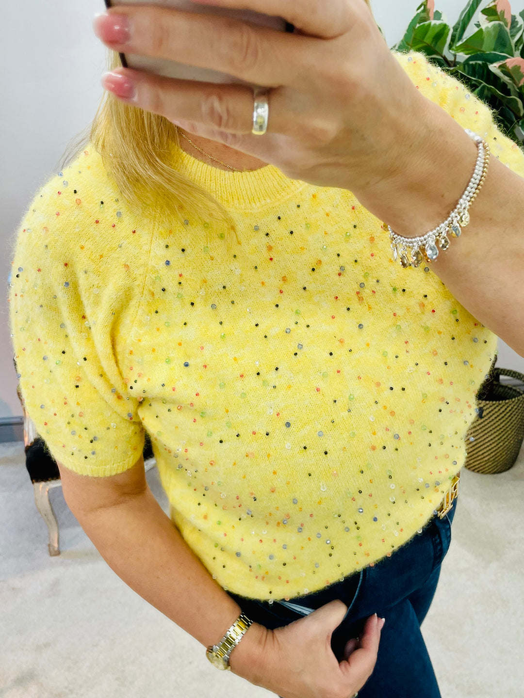 The JESSIE sparkly jumper - yellow and blue