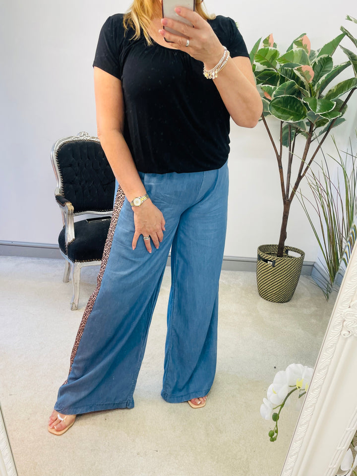 The JASMINE chambray wide leg trousers