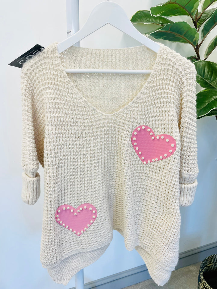 LADIES WOMENS BEIGE THICK CHUNKY WAFFLE KNIT JUMPER SWEATER