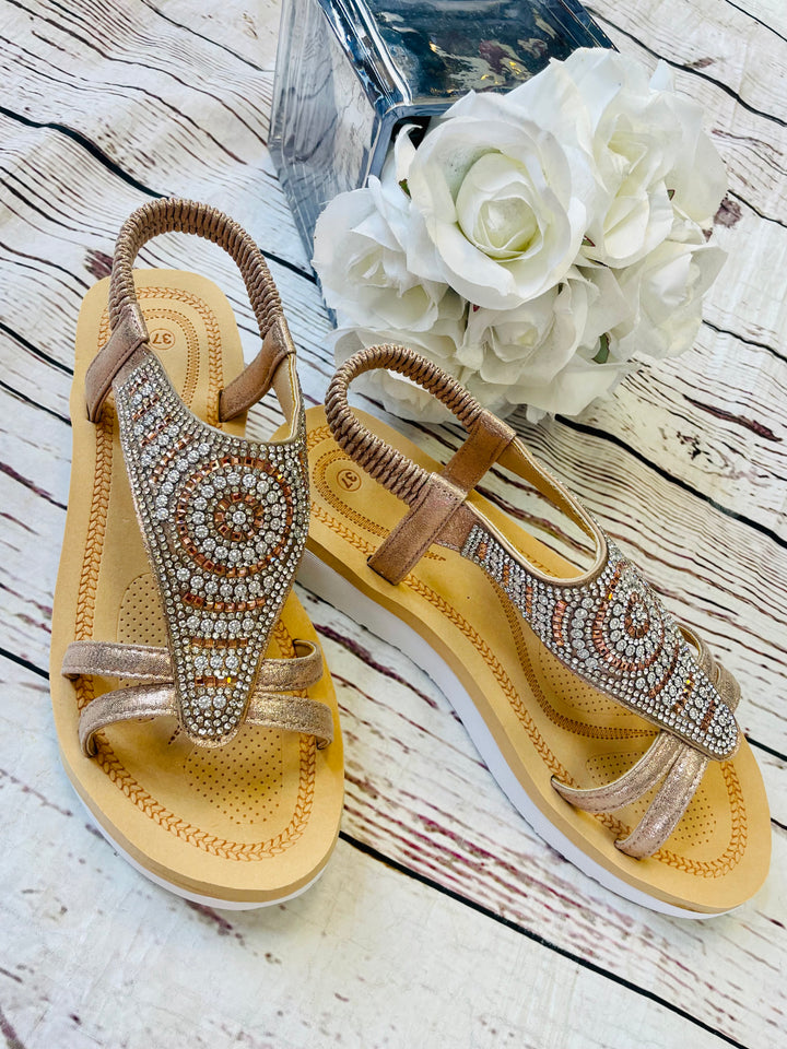 DIAMANTÉ SPARKLY SANDALS ( QT333 ) - 3 colours