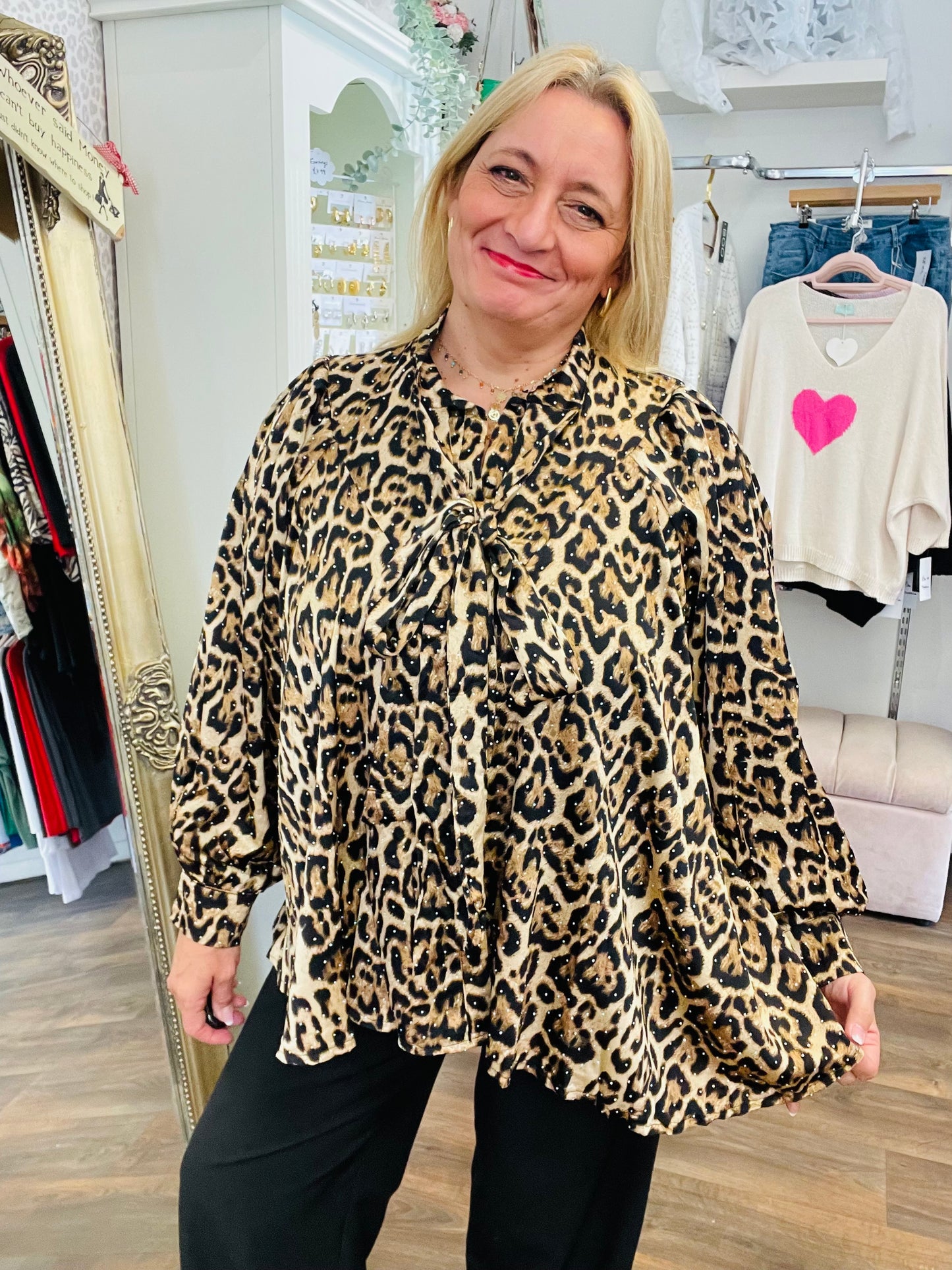 The LUISA animal print pussy bow blouse - 2 colours