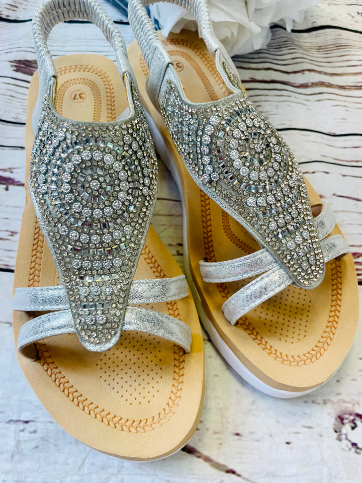 DIAMANTÉ SPARKLY SANDALS ( QT333 ) - 3 colours