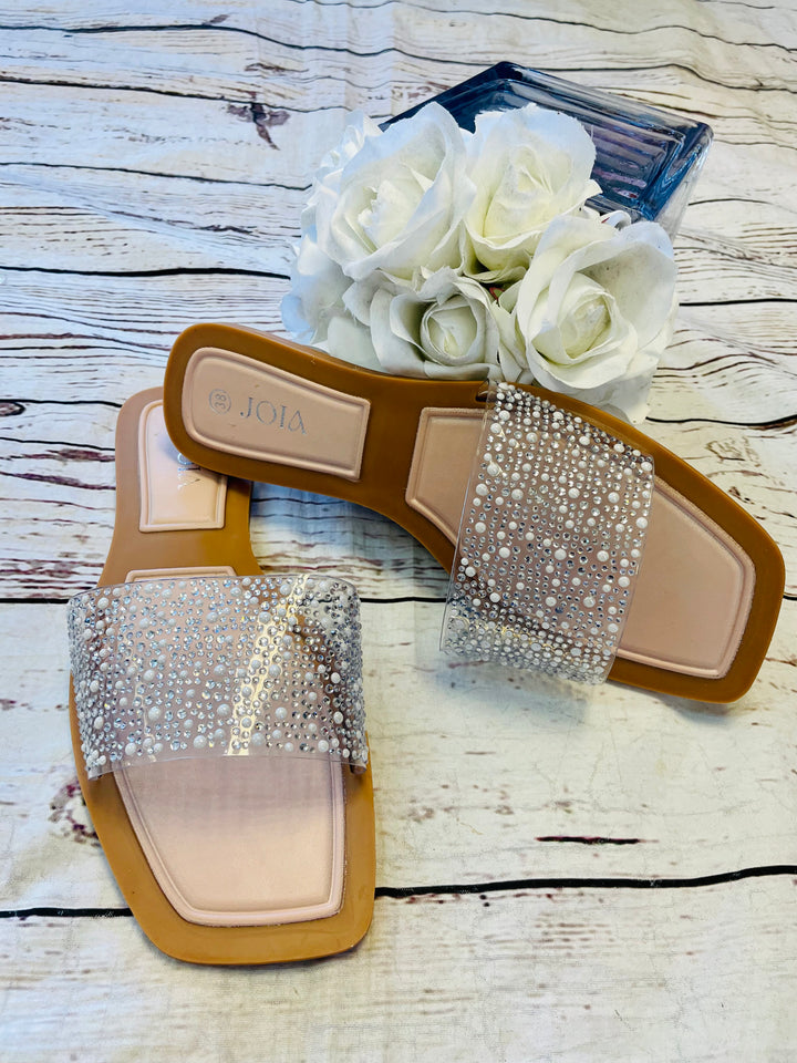 SPARKLY CLEAR SLIDER SANDALS ( CL23 ) - 3 colours