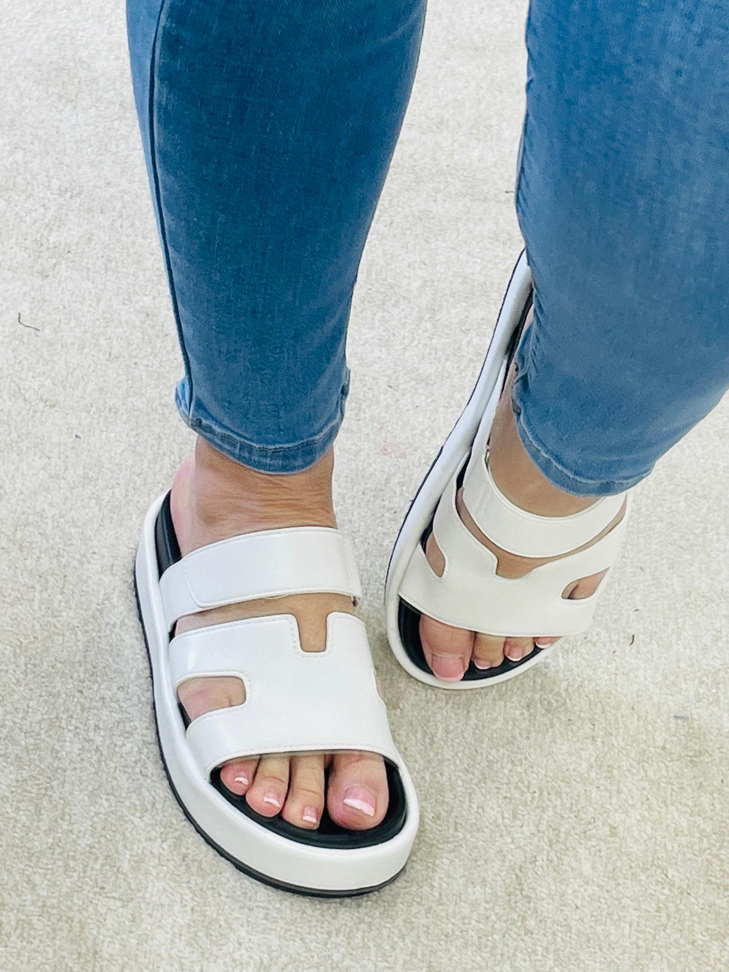 CHUNKY INSPIRED SANDALS ( DM109 ) - white 7 and 8