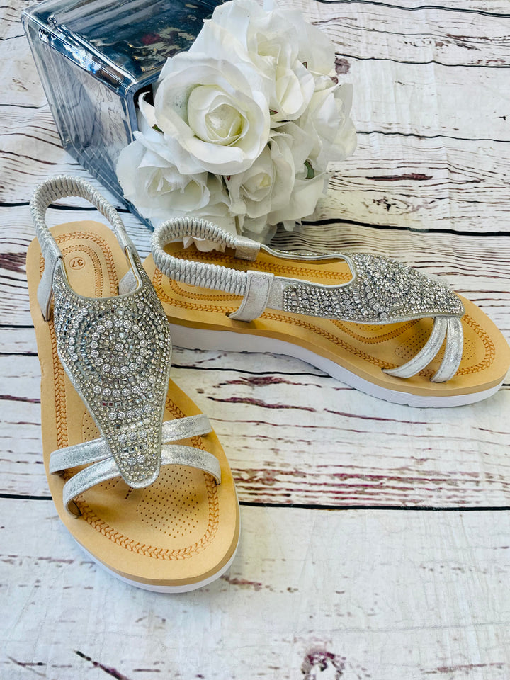 DIAMANTÉ SPARKLY SANDALS ( QT333 ) - 3 colours