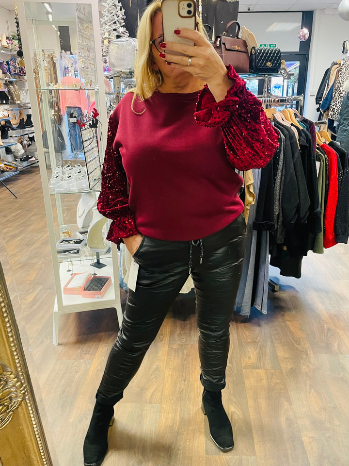 The LUBA sequin sleeve sweatshirt - 2 colours