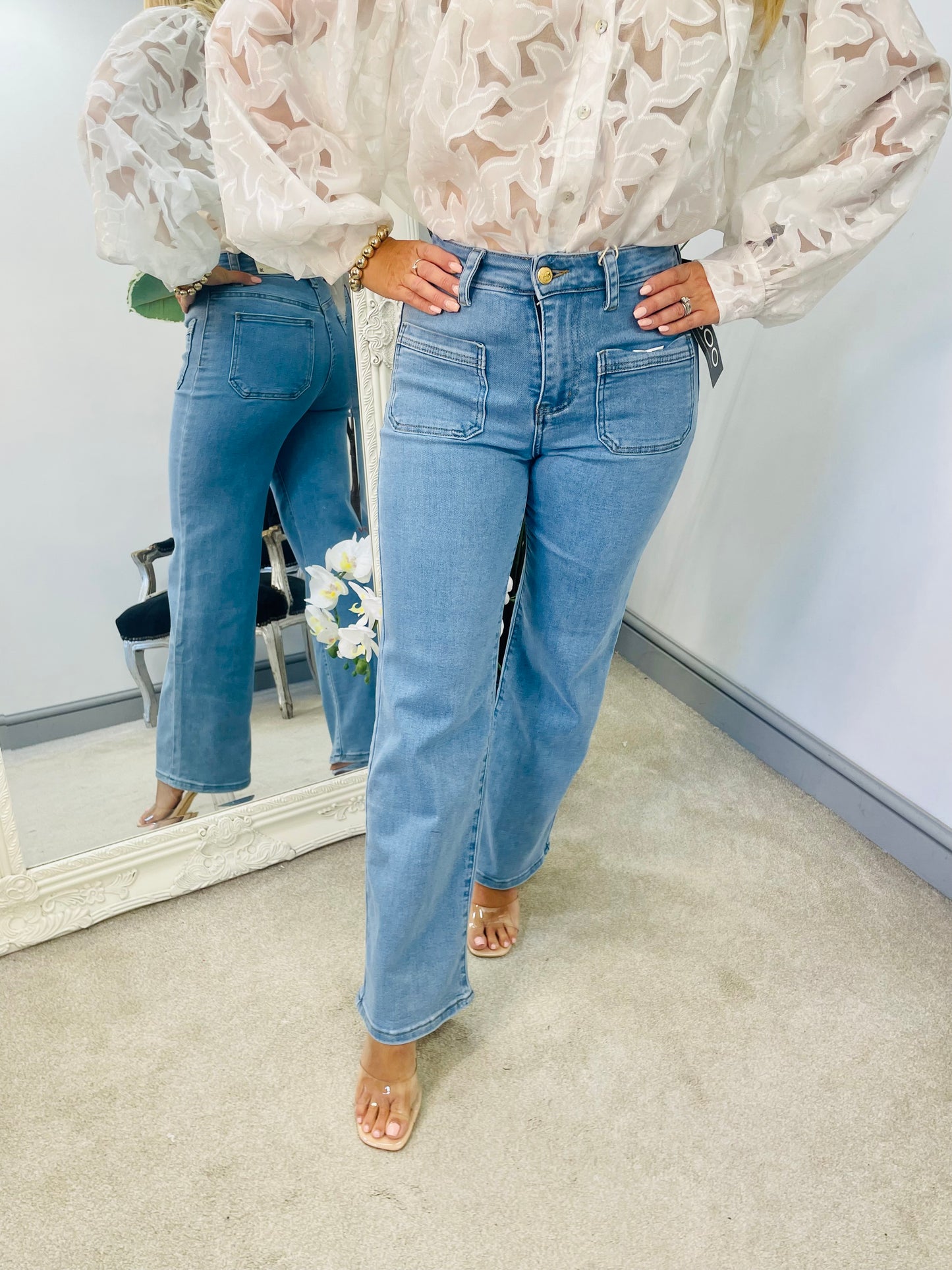 The JOLENE pocket front wide leg jeans - size 6 to 14