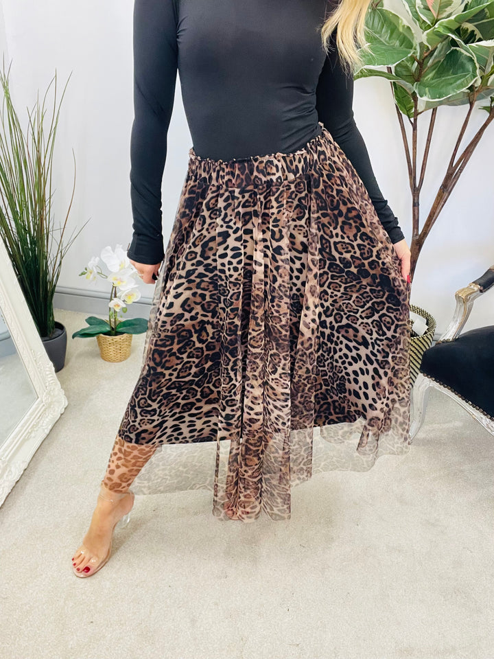 The BIBI animal print tulle skirt - 2 colours