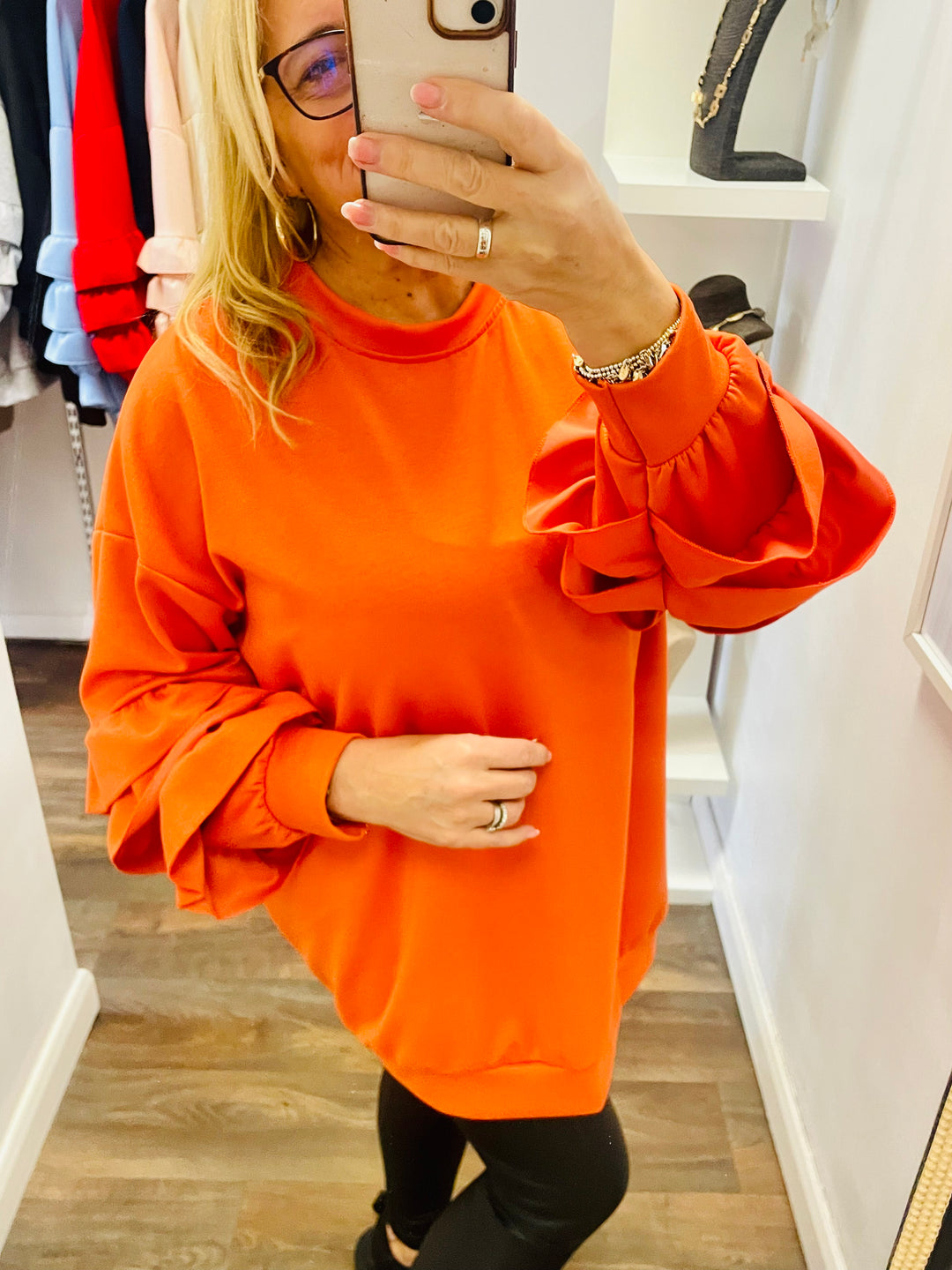 The DELLA frill sleeve top - 8 colours