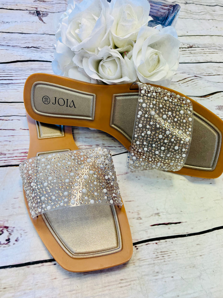 SPARKLY CLEAR SLIDER SANDALS ( CL23 ) - 3 colours