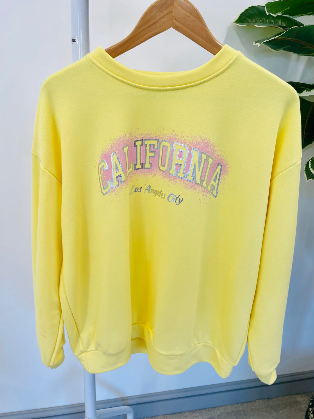 LADIES WOMENS YELLOW CALIFORNIA LOGO SWEATSHIRT TOP