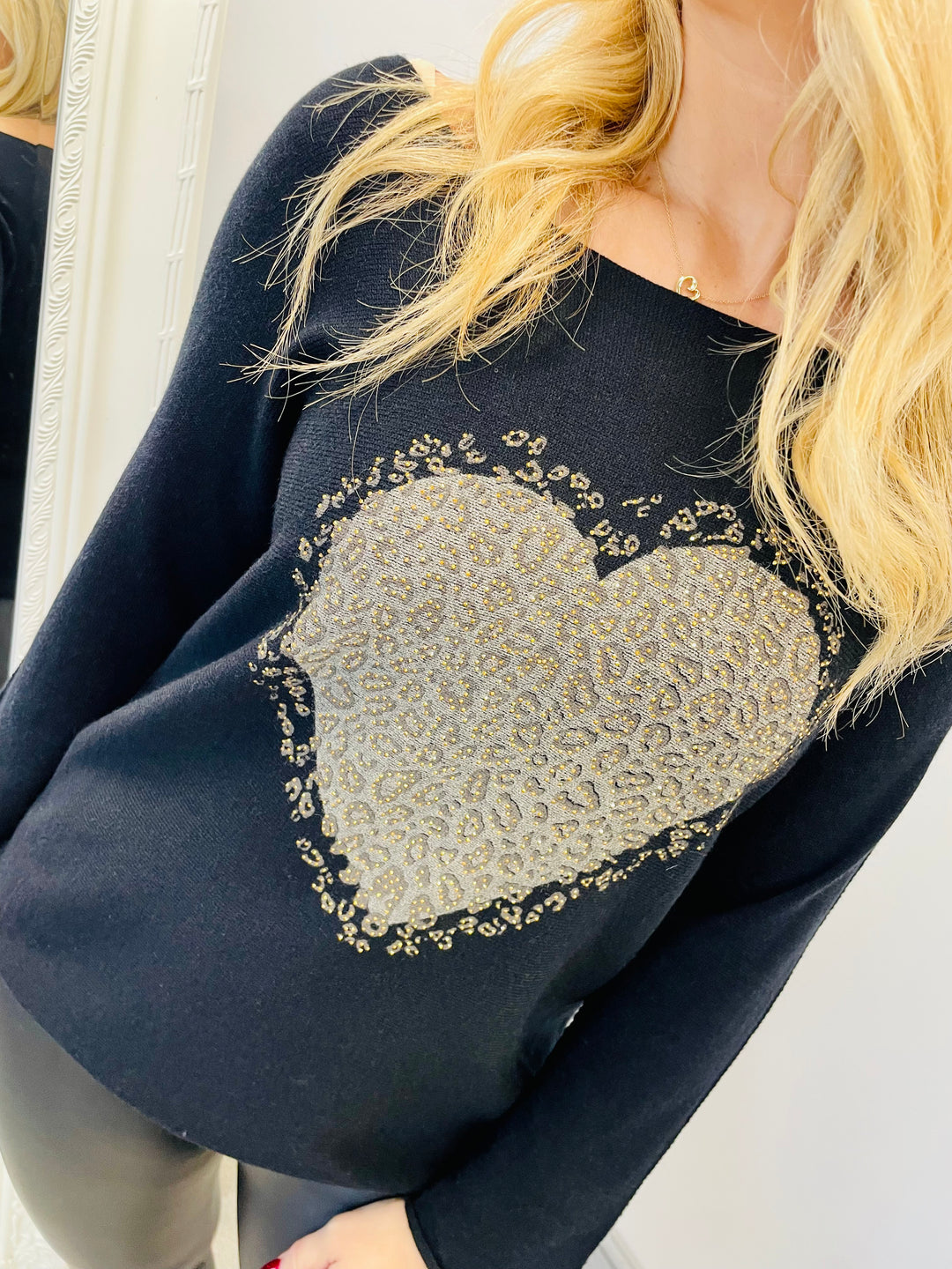 The BRODIE heart jumper - one black only left