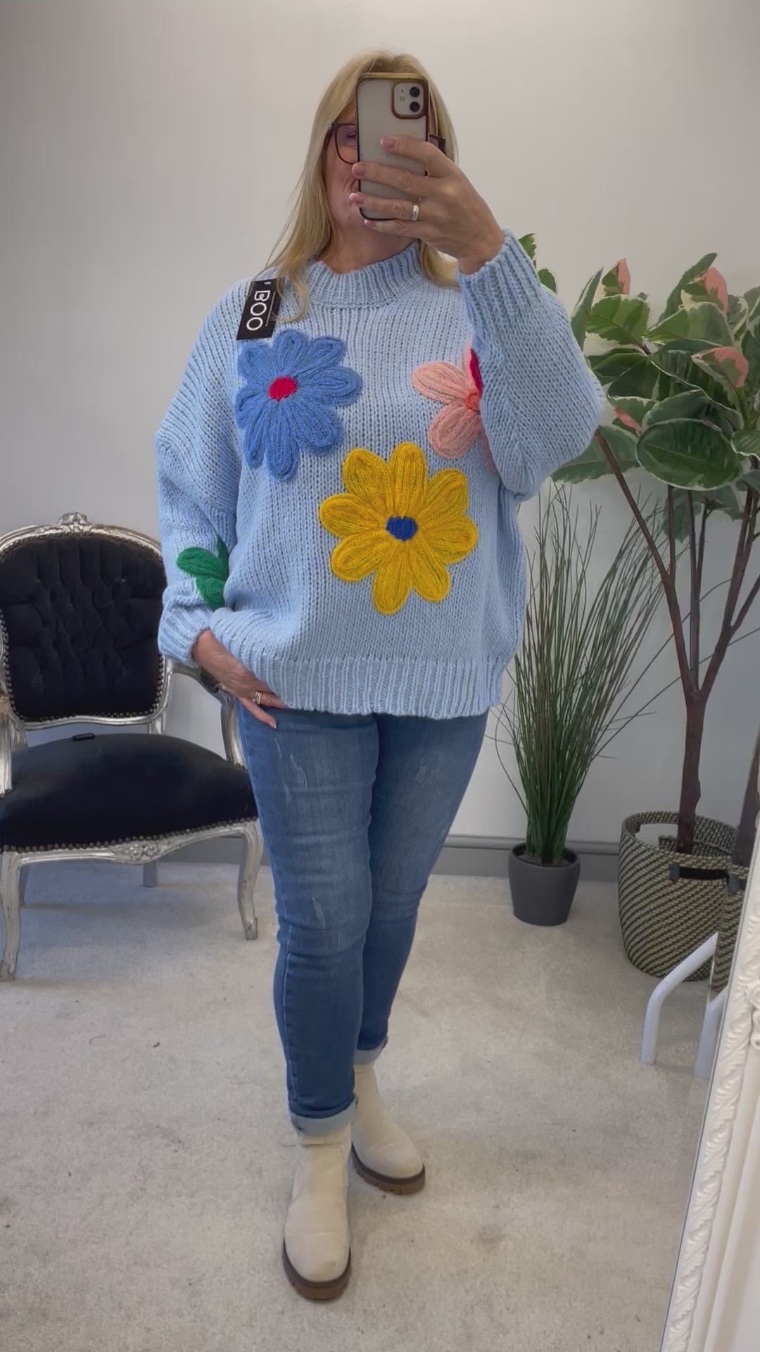 The SYLVIA blue flower jumper