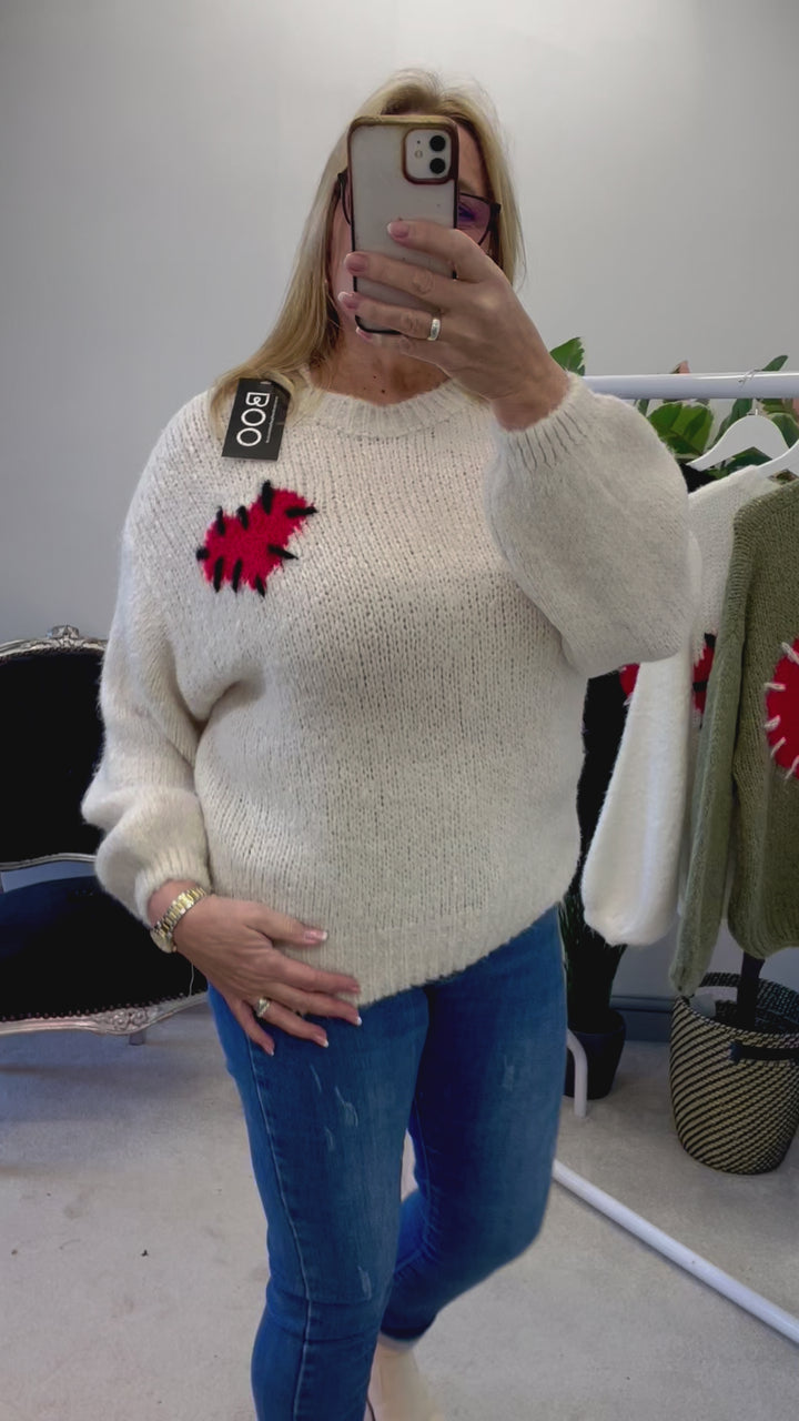 The MILLIE contrast heart jumper - 4 colours