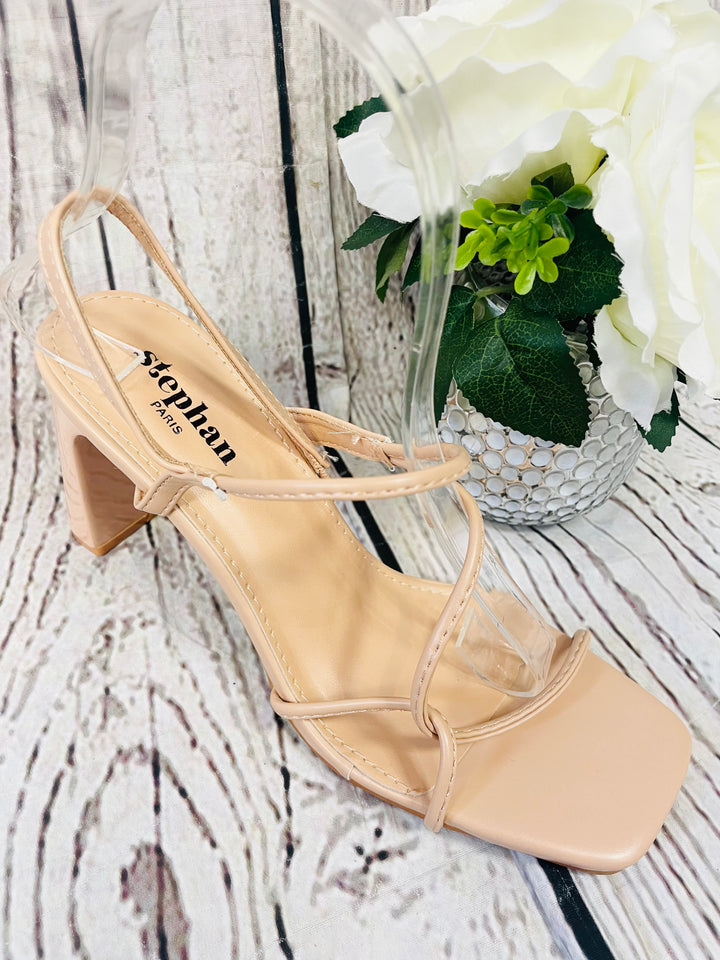 NUDE STRAPPY HEEL SANDALS ( P1300 )