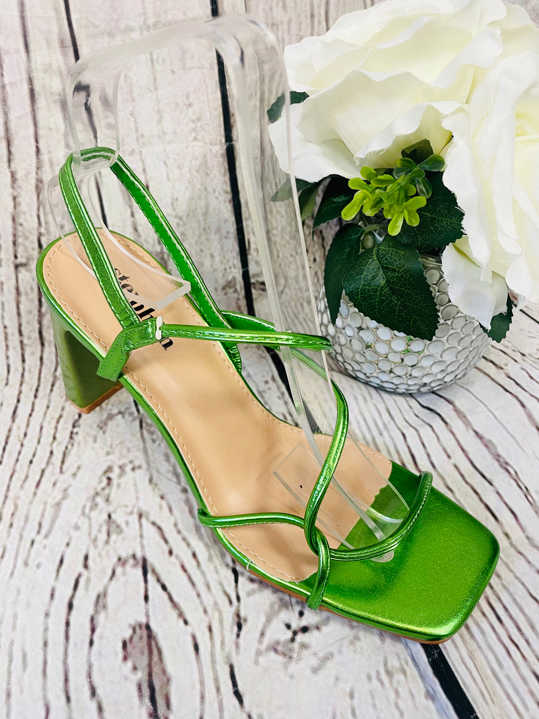 LADIES WOMENS BRIGHT GREEN STRAPPY HIGH HEEL SANDALS P1300