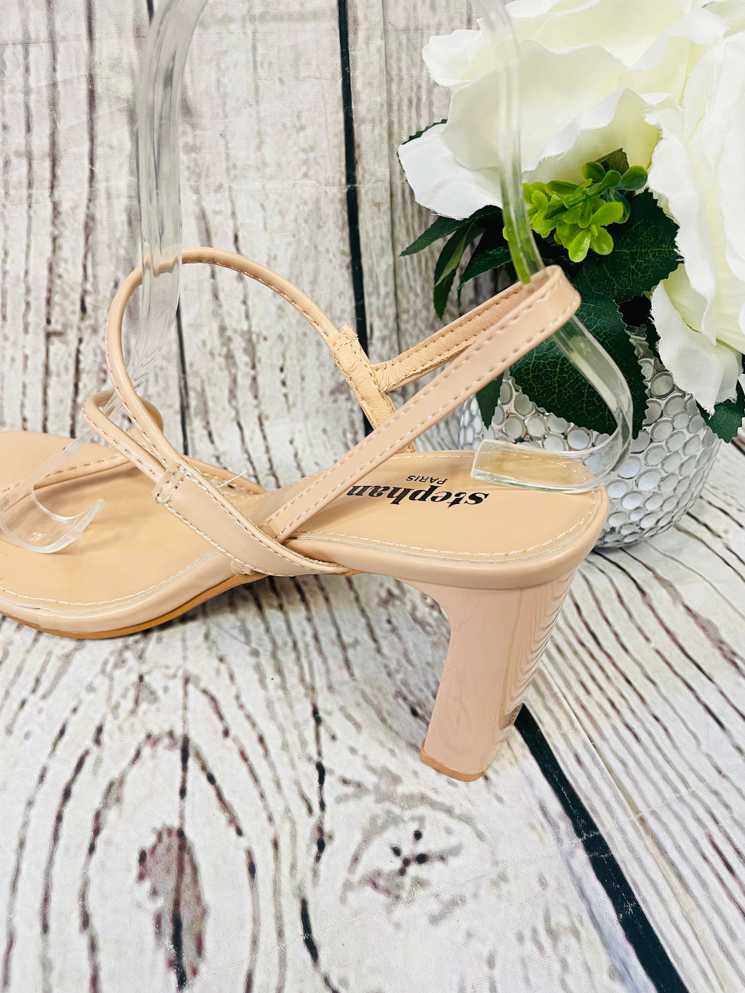 NUDE STRAPPY HEEL SANDALS ( P1300 )